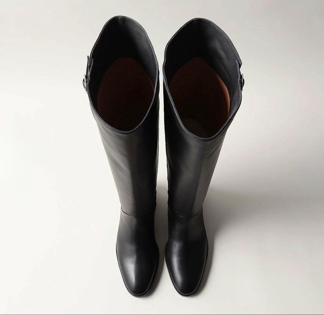 ODETTE E ODILE サイドトップベルト ロングブーツ 黒 23.5cm