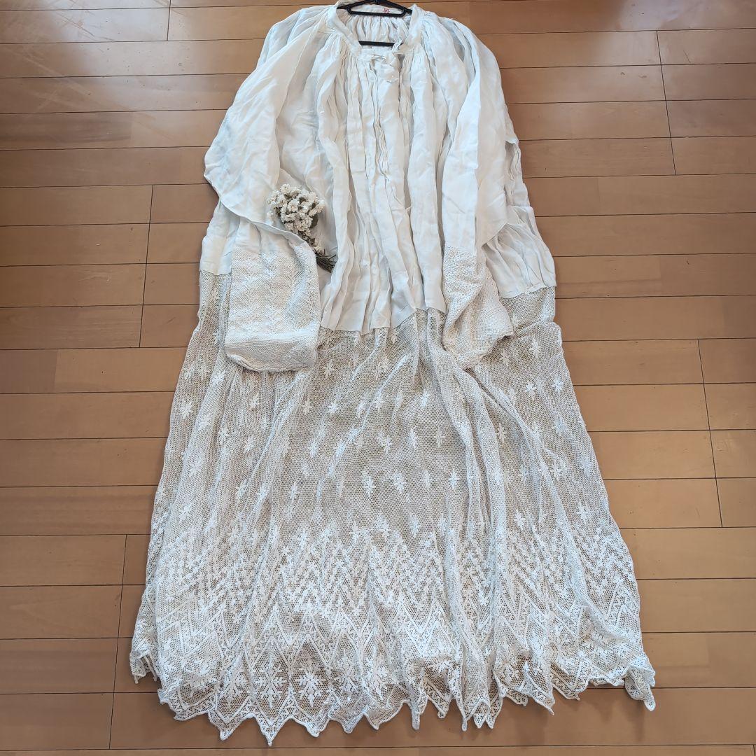 フランスアンティークワンピース　フランスアンティークレース