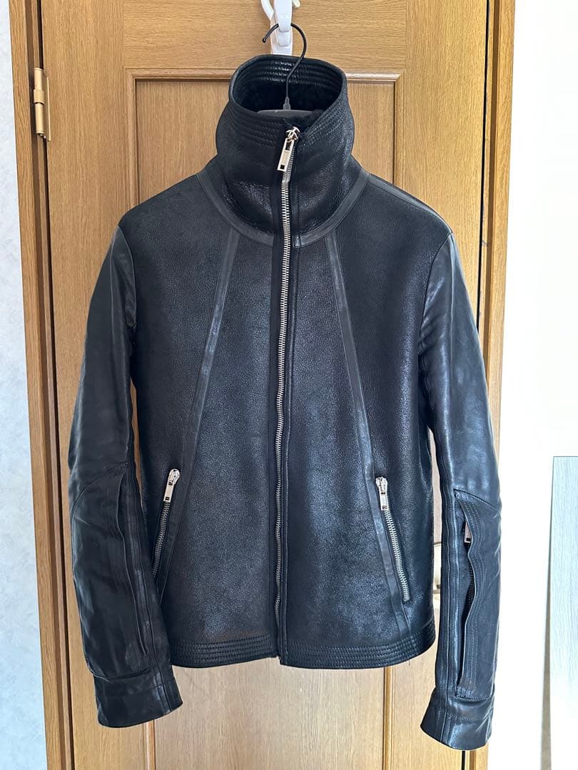 名作‼️RickOwensmoutonleather jacketdrkshdw Rick Owens DRKSHDW AW17 “GLITTER” Waxed Denim Padded Worker Jacket