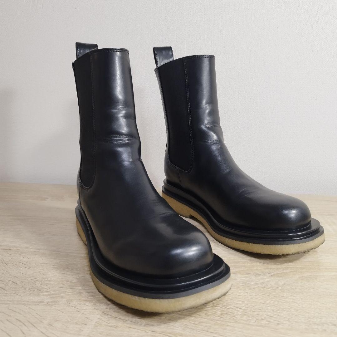 美品 TODAYFUL 厚底サイドゴアブーツ ブラック レザー 24.5cm