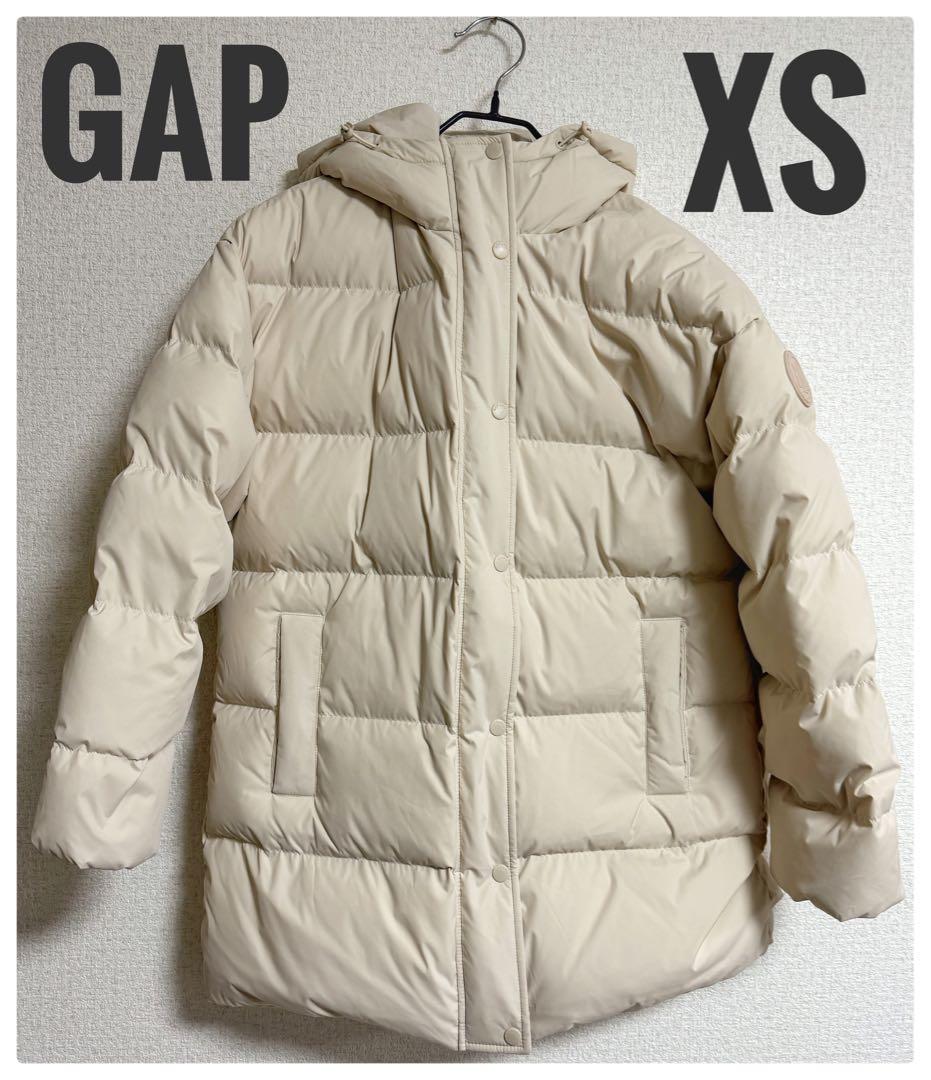 【 GAP】未使用品 フード付き ミッドダウンジャケット アイボリー