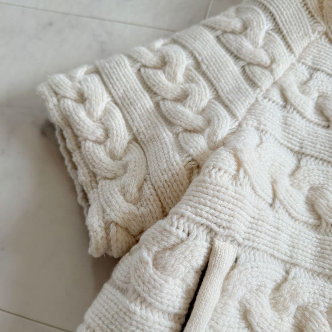 美品☆HERNO ケーブルニット切替 異素材コンビ ダウンジャケット 42