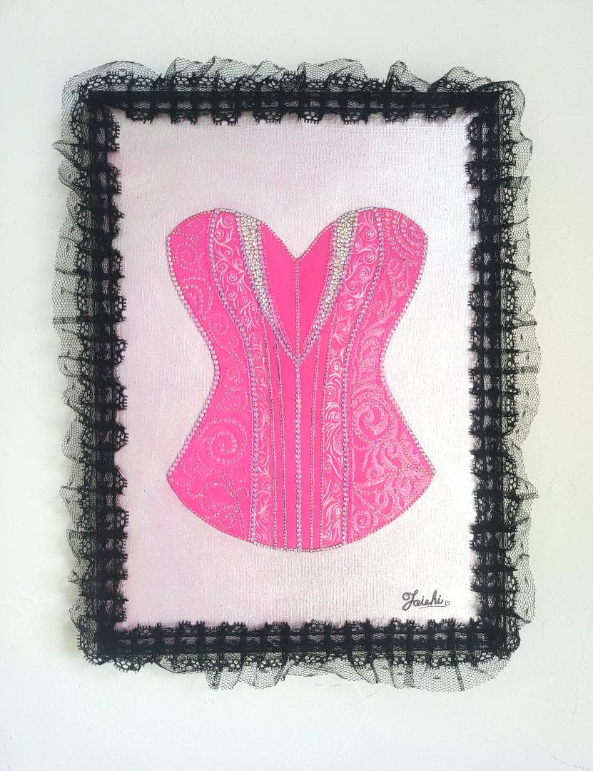 オンリー・コルセット / テクスチャーアート 33×24㎝ F4 原画 モダン