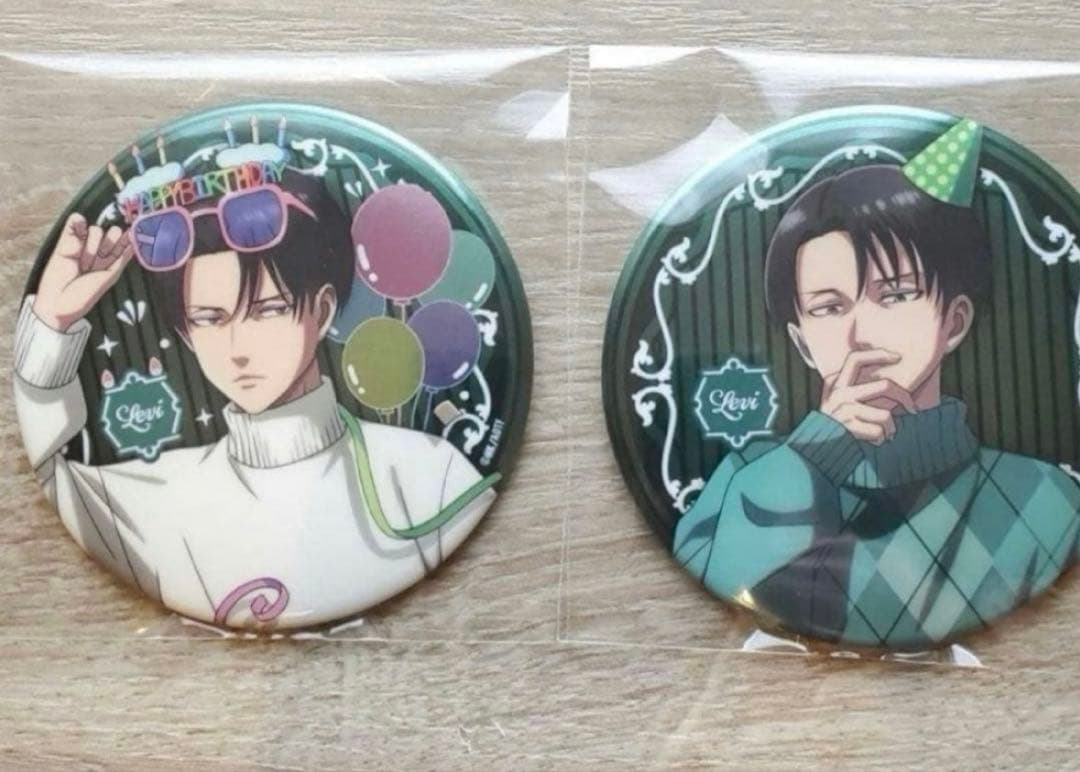完売品 進撃の巨人 イケプリ レストラン メタル缶バッジ リヴァイ二個セット
