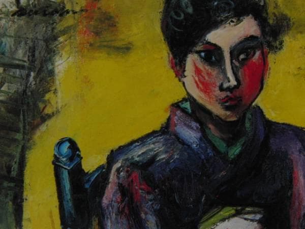 田中佐一郎、着衣女、希少画集より、新品額装付