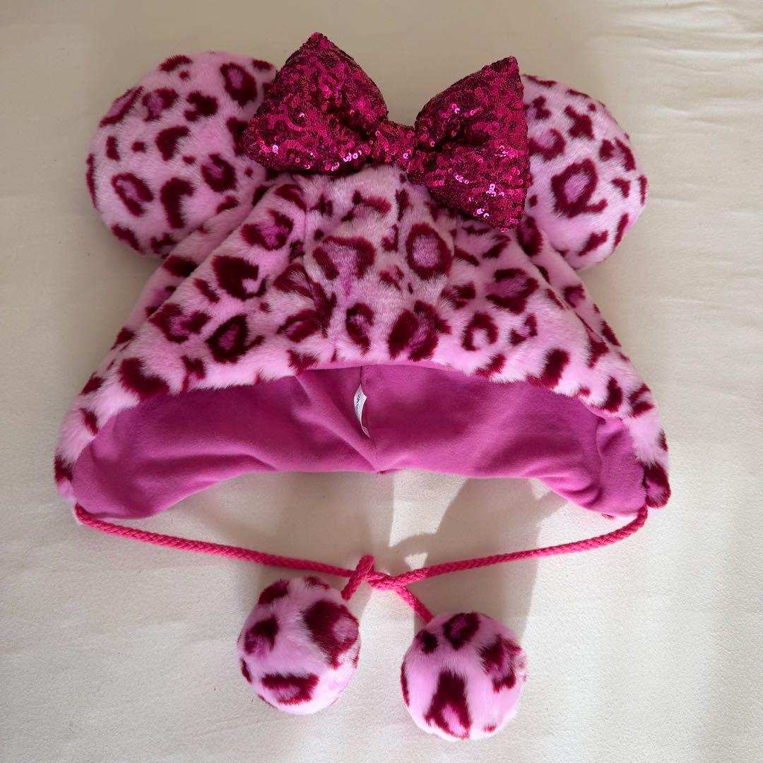 ミニー ファンキャップ ヒョウ柄 ピンク