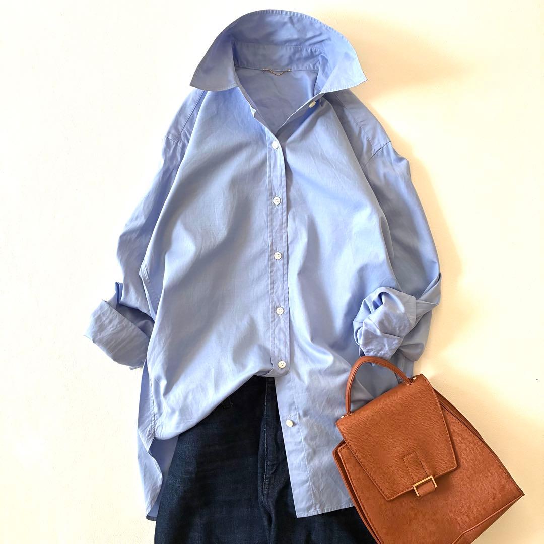 【2023年製】ドゥーズィエムクラス　コットンベーシックブルーシャツ　長袖