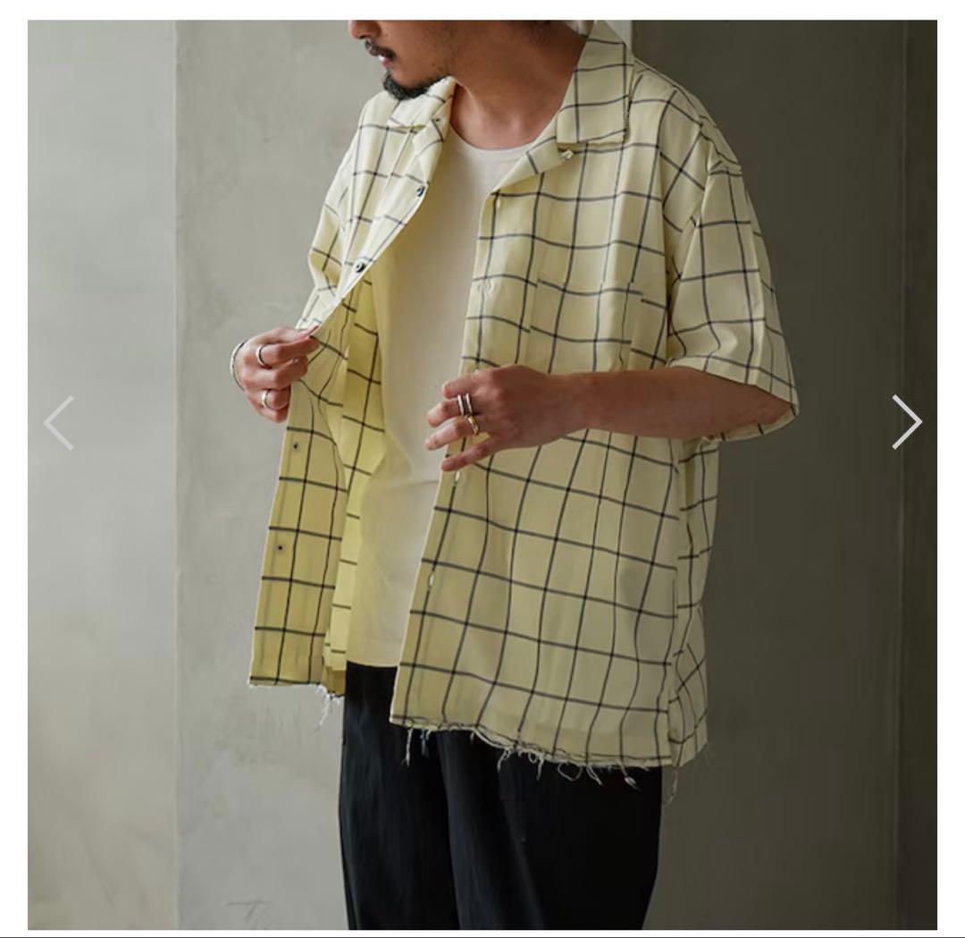 アンセルム　レーヨンチェックカラーシャツサイズ1