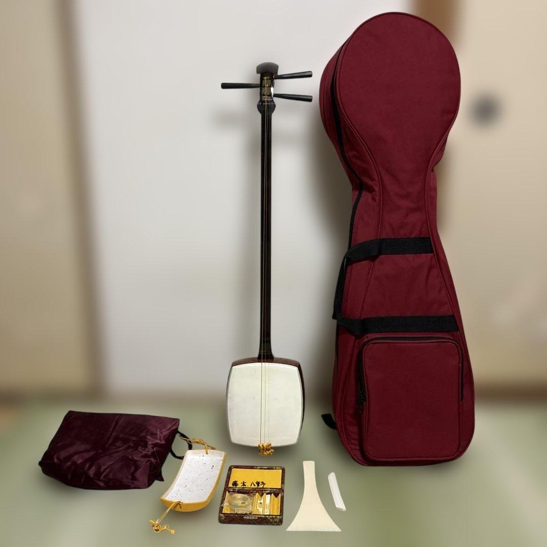 三味線　綾杉胴　和楽器　バチ　撥　弦　駒　ケース　金ボソ