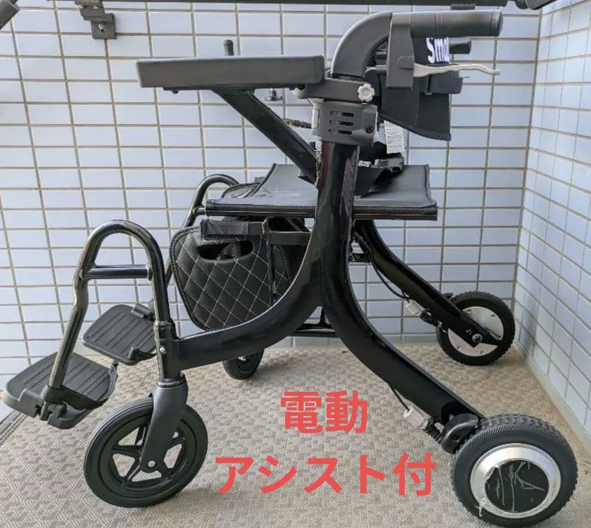 美品 ★軽量電動車椅子 ★電動アシスト付★ 介助可 17.8kgバッテリ2個付