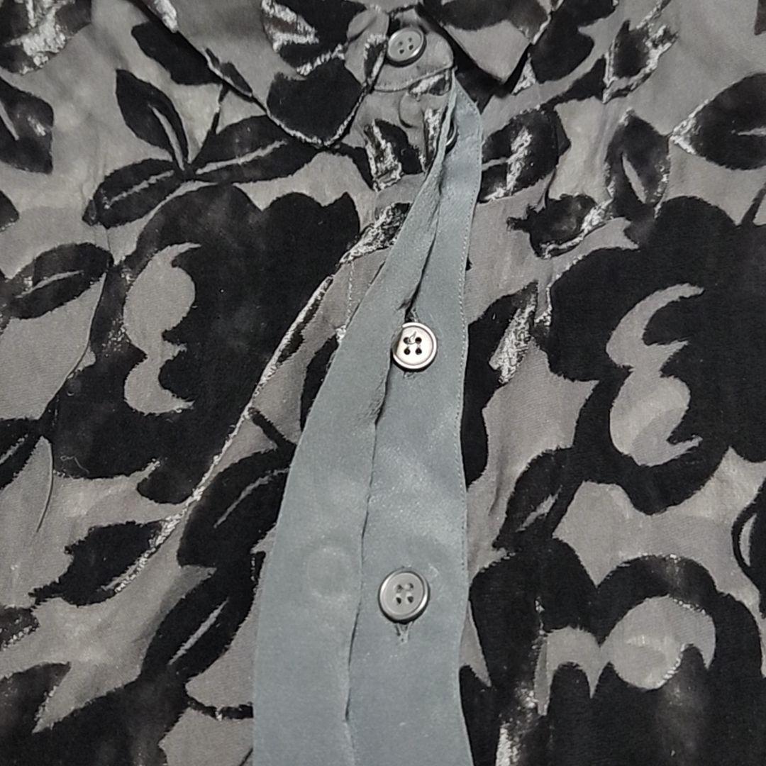 ジョルジオ・アルマーニ イタリア製 シルク使用 ベロアフラワー柄