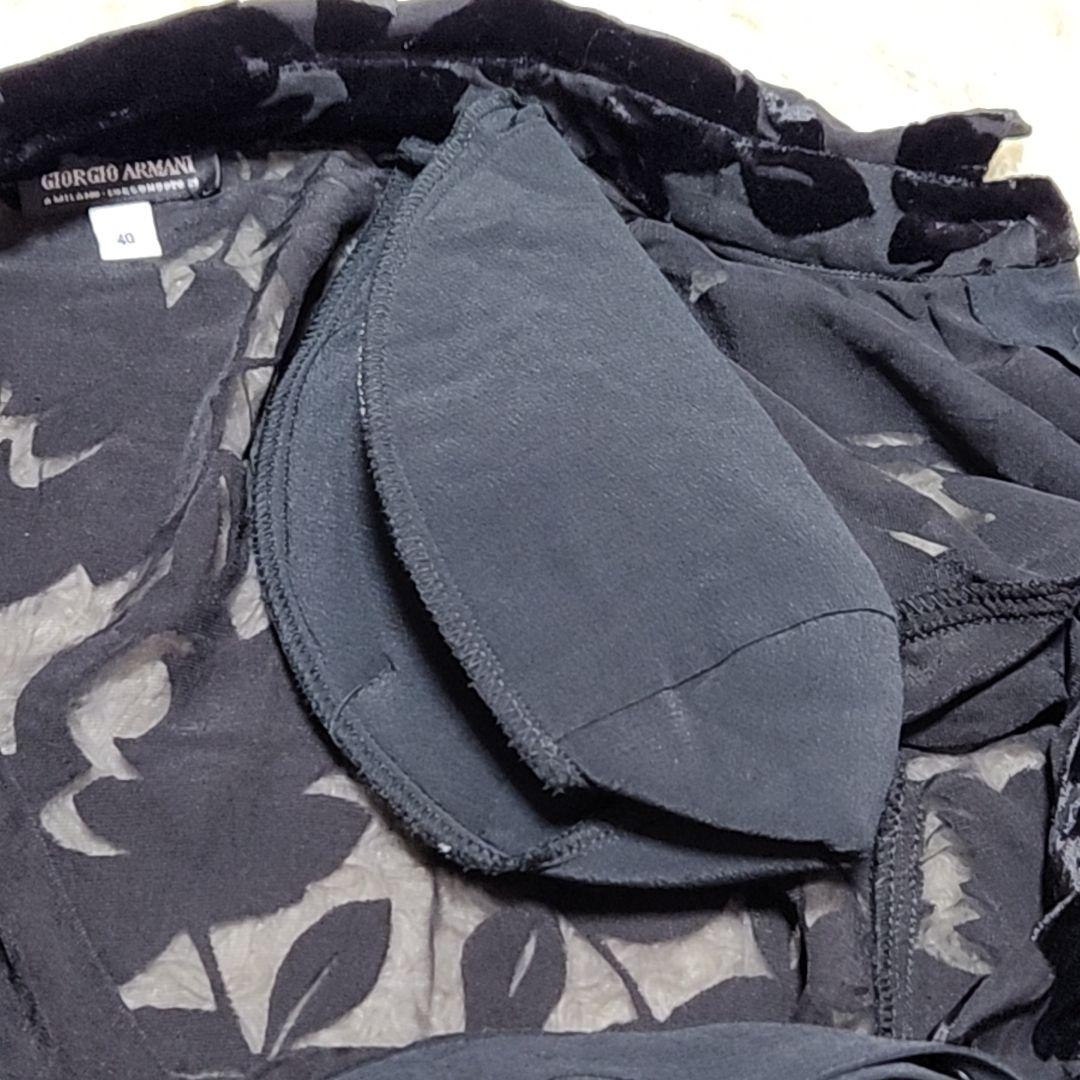 ジョルジオ・アルマーニ イタリア製 シルク使用 ベロアフラワー柄