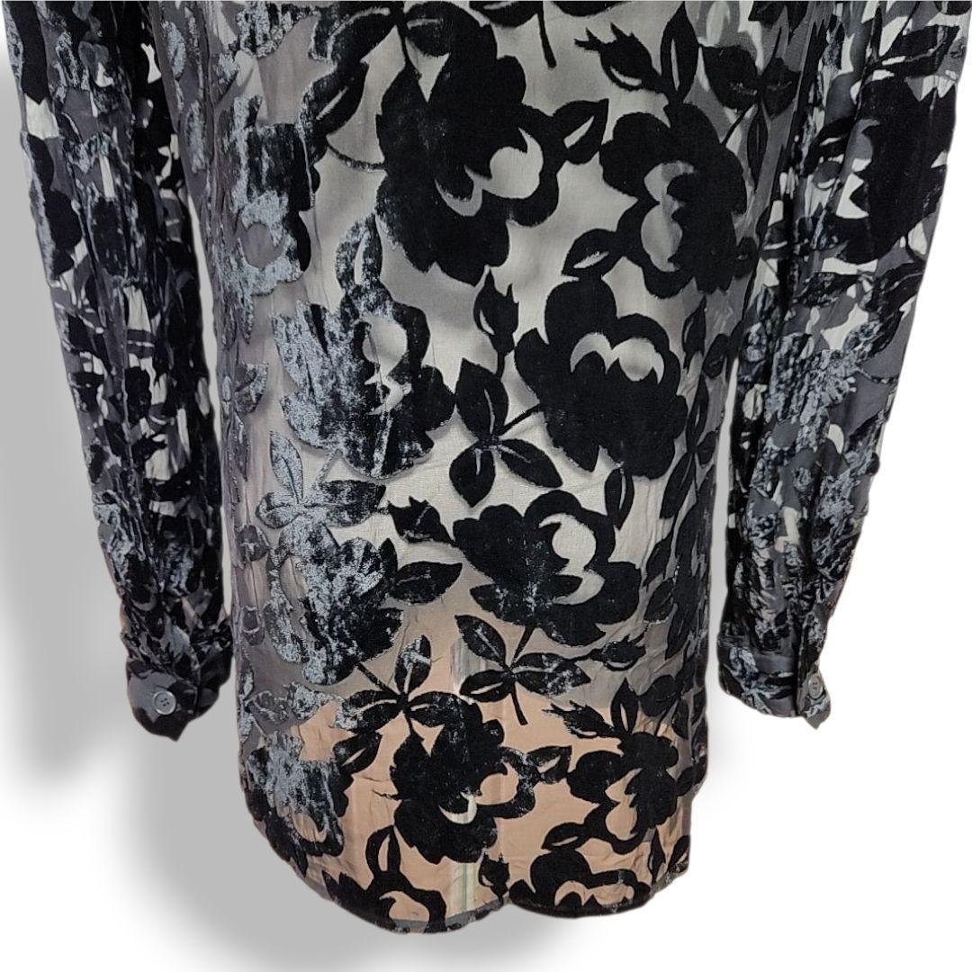 ジョルジオ・アルマーニ イタリア製 シルク使用 ベロアフラワー柄