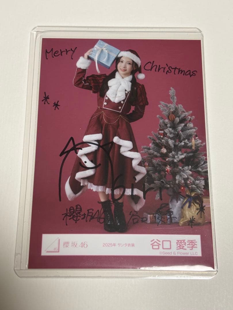 櫻坂46 谷口愛季 2025年 サンタ衣装 ヒキ 直筆サイン - メルカリ