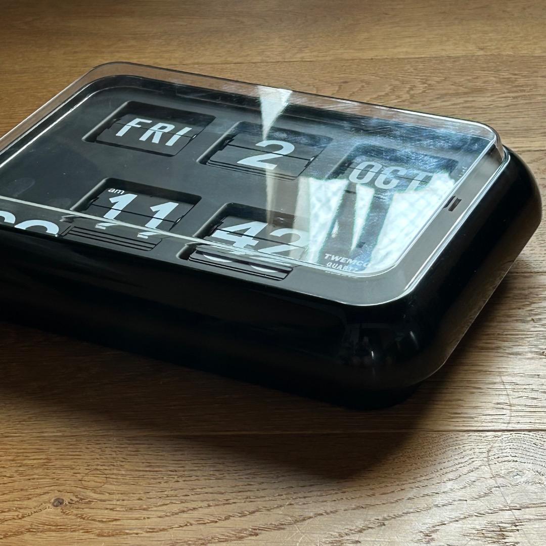 訳あり ジャンク品 TWEMCO トゥエンコ パタパタ時計QD-35 ブラック