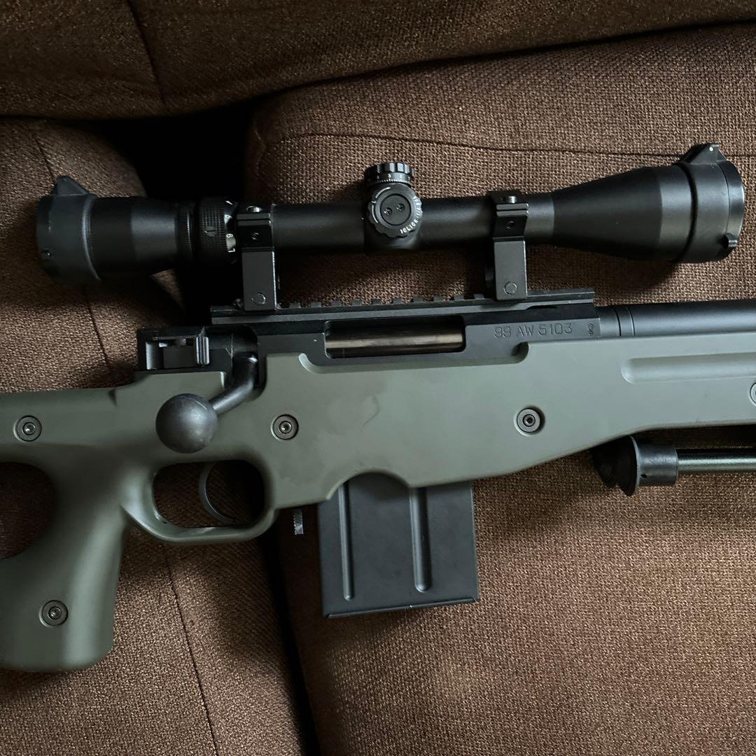 東京マルイ L96 AWS グリーン スコープ バイポッド 赤井 スナイパー