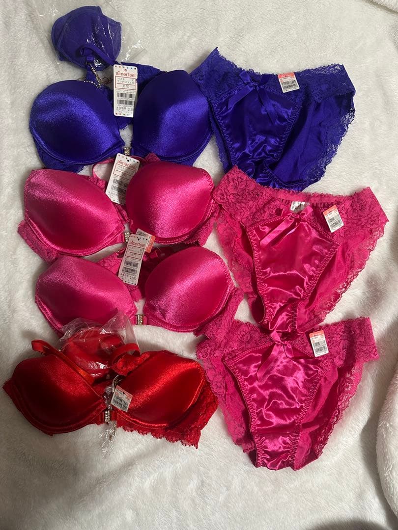 廃盤レアエメフィール サテン ブラジャーショーツセット B70/M まとめ売り