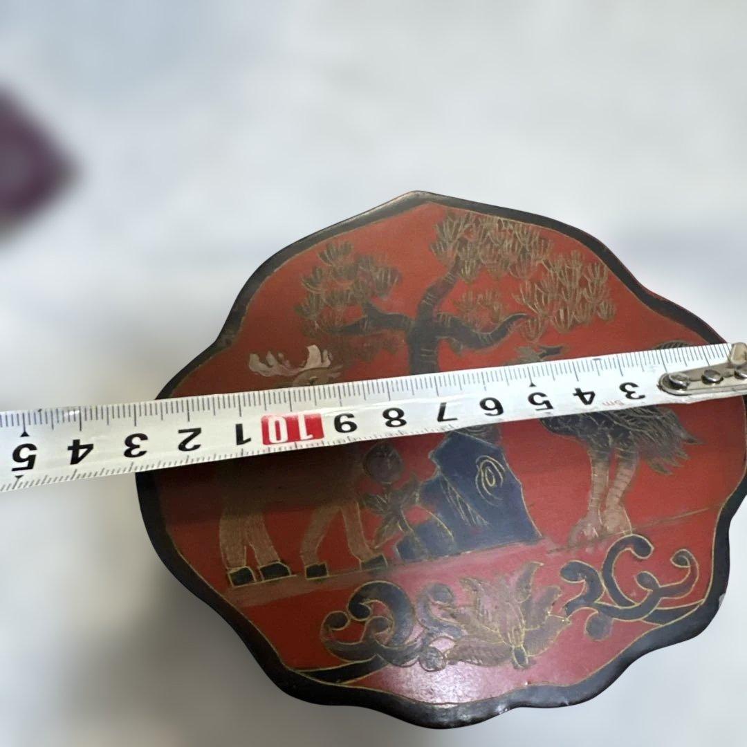 お買い得！ 中国 清時代 インテリア 漆器 重箱 鹿と鳥のデザイン 清
