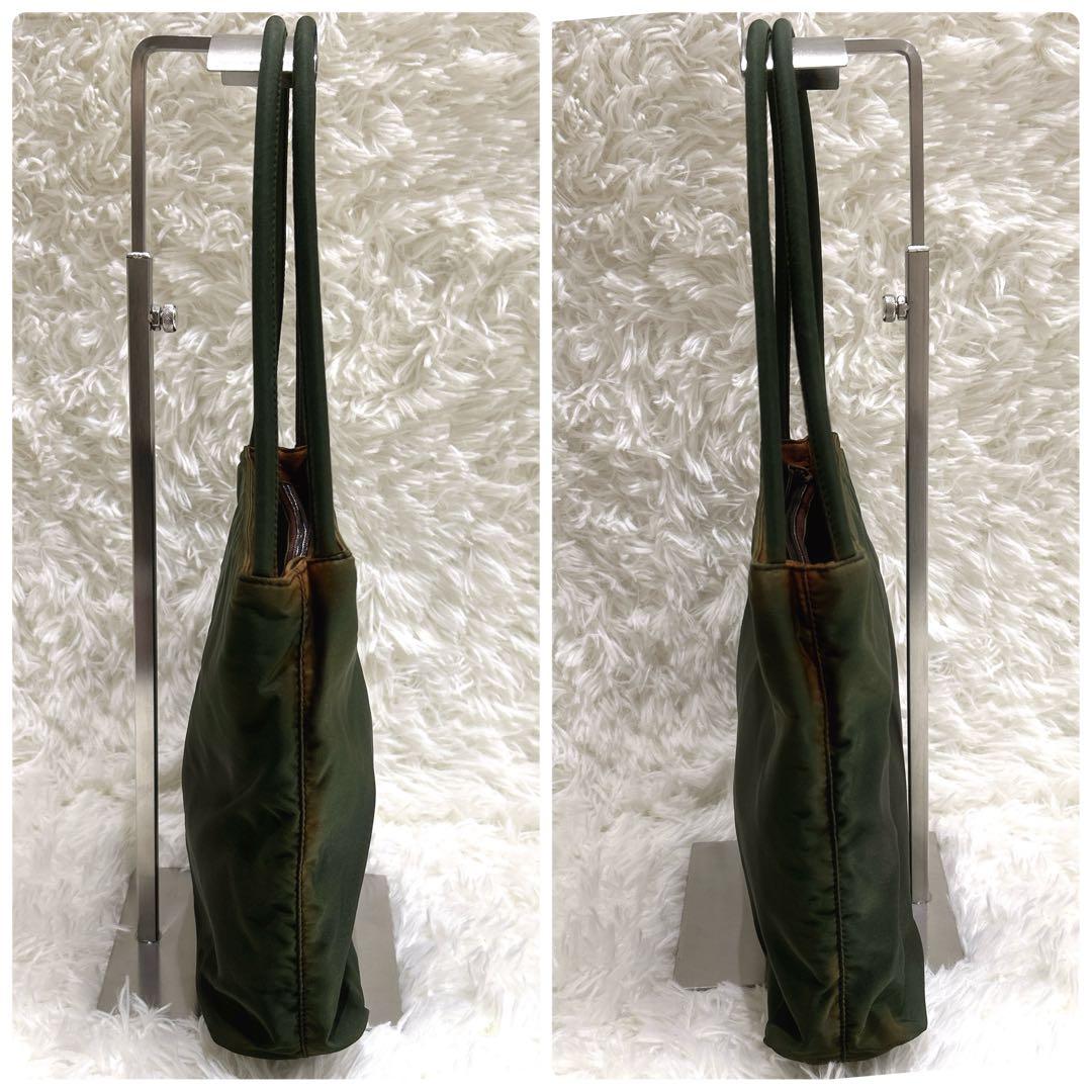 PRADA プラダ テスートナイロン ショルダーバッグ カーキ 三角ロゴ