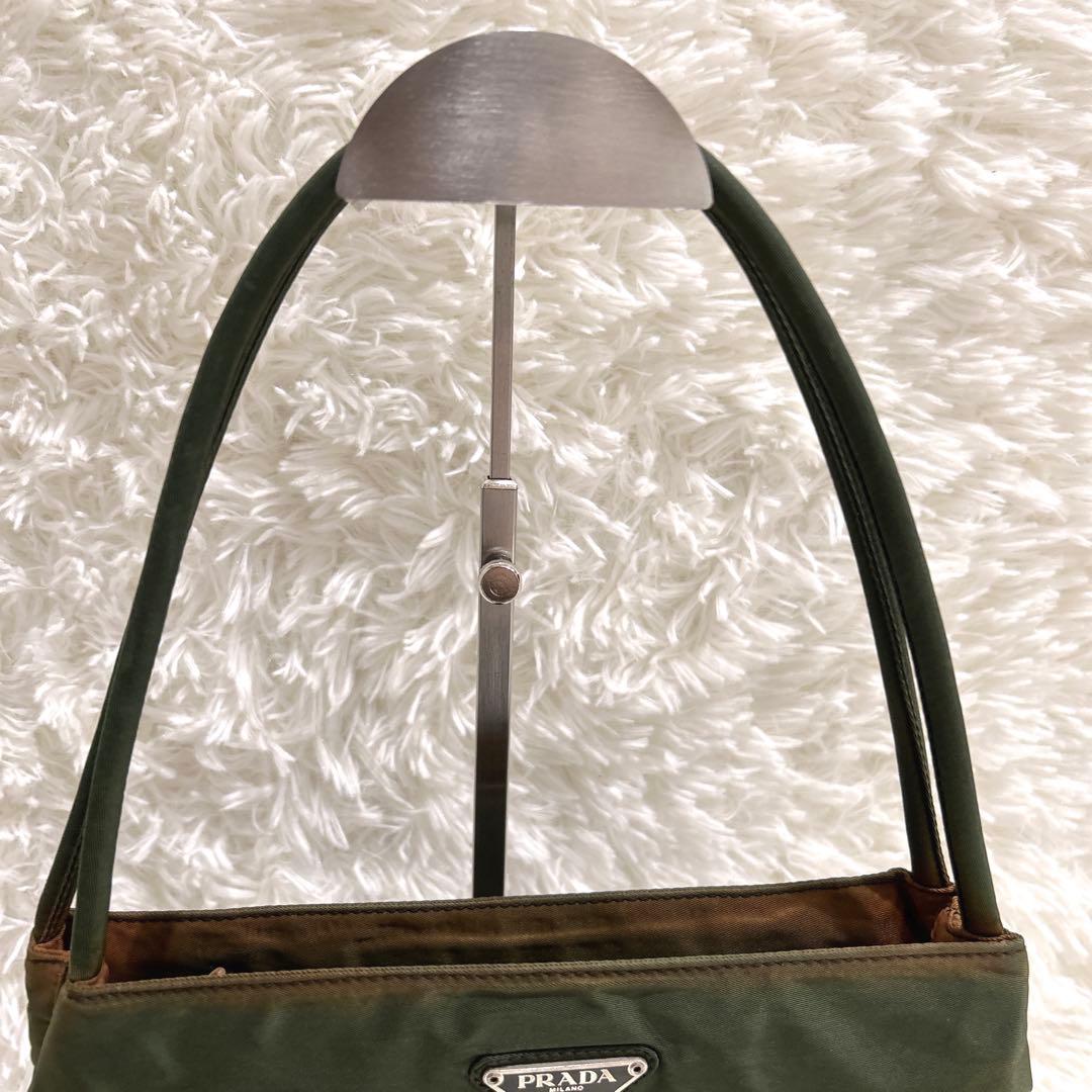 PRADA プラダ テスートナイロン ショルダーバッグ カーキ 三角ロゴ
