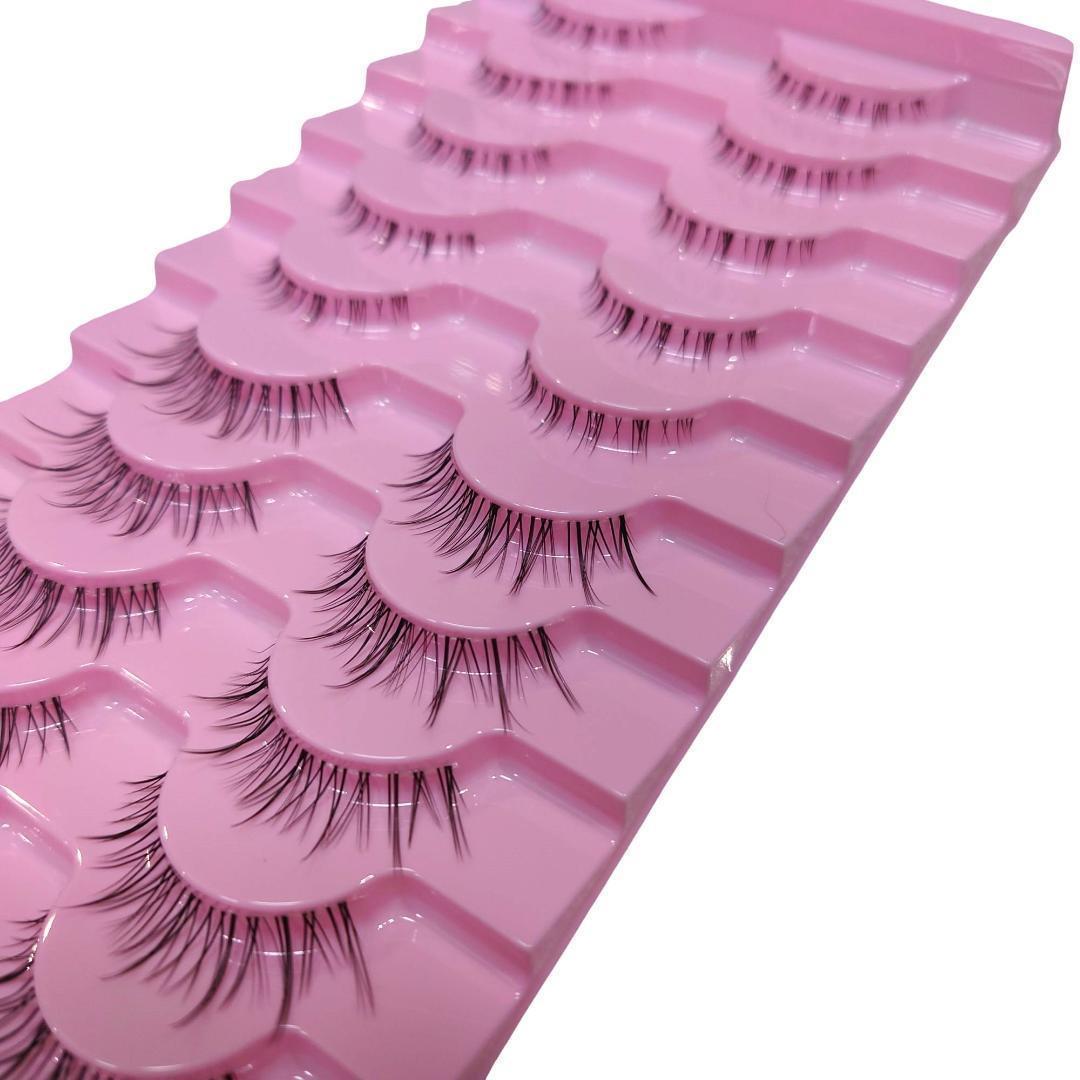 つけまつ毛 上下セット B フェイクミンク 3D ブラック 自然なカール 黒