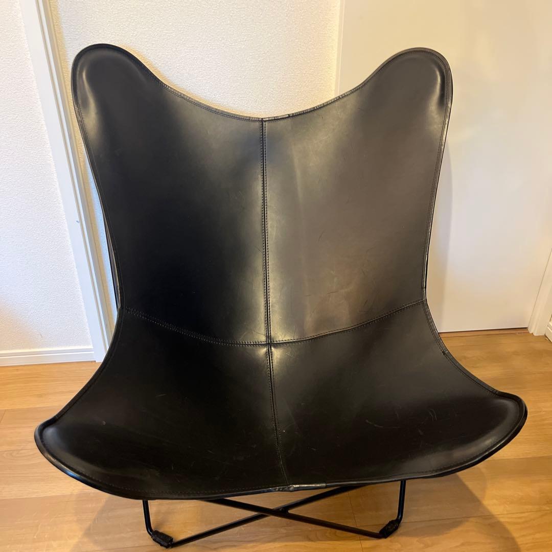CUERO バタフライチェア　革　黒　ブラック