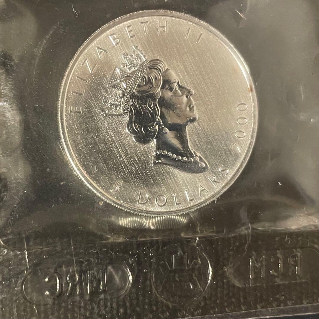 カナダ 9999純銀 1オンス 5ドル 2000年 メープルリーフ銀貨