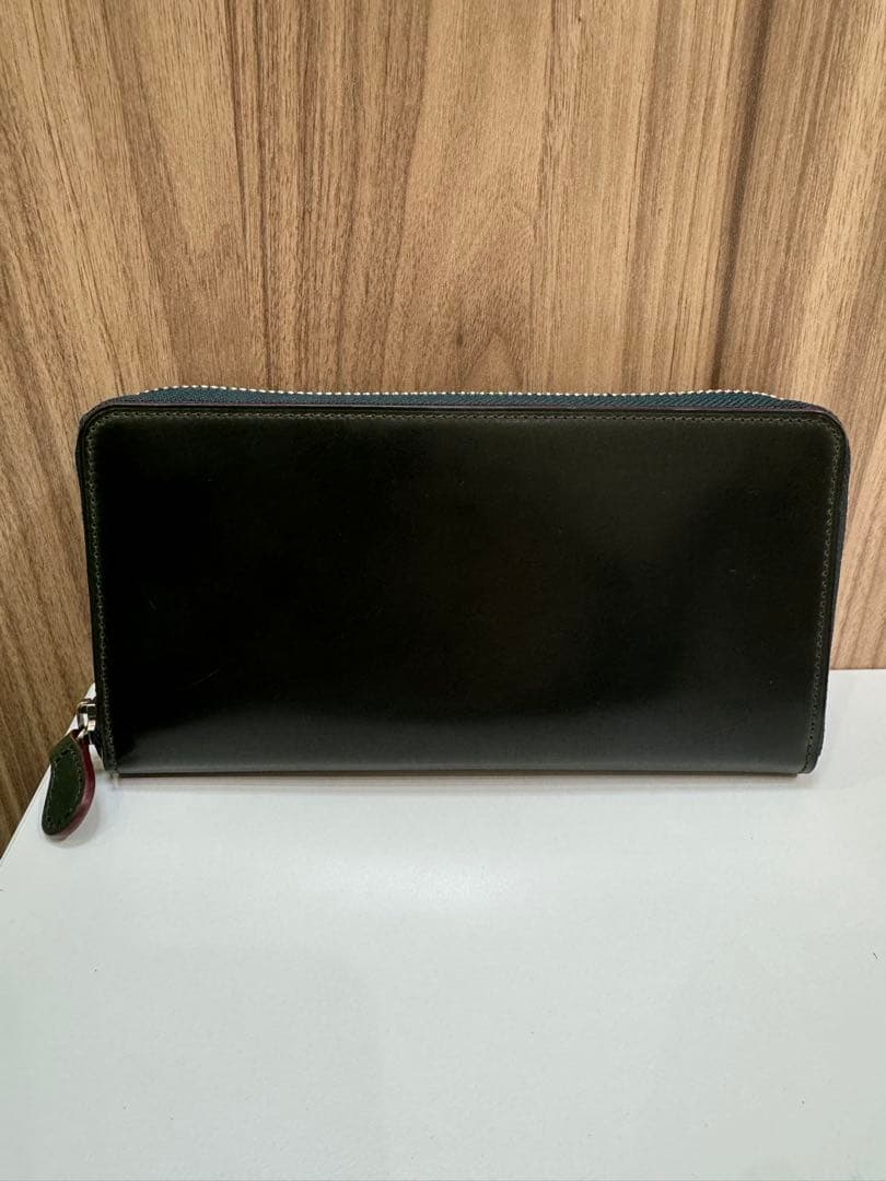 【美品】ガンゾ Ganzo 長財布 コードバン ダークグリーン