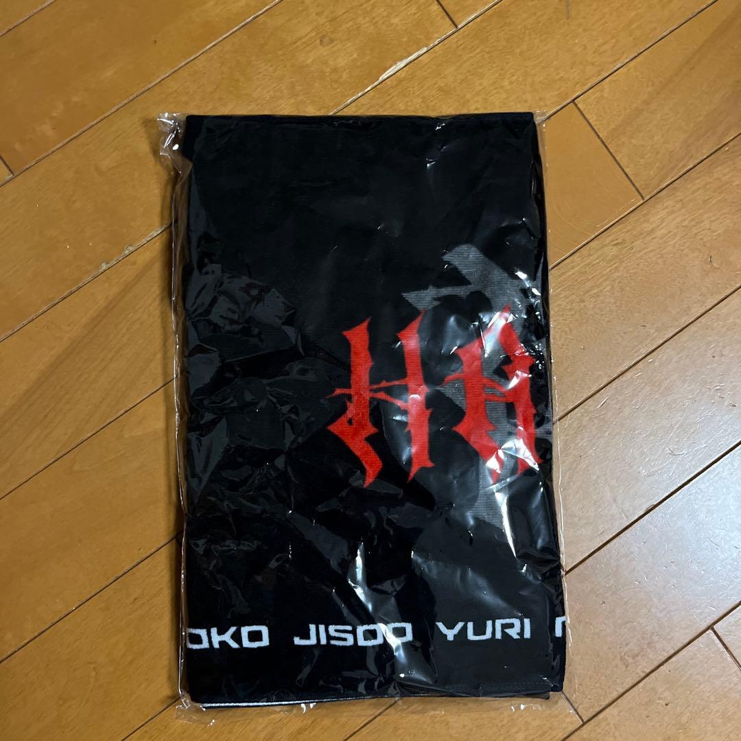 HANA ロゴフェイスタオル 黒