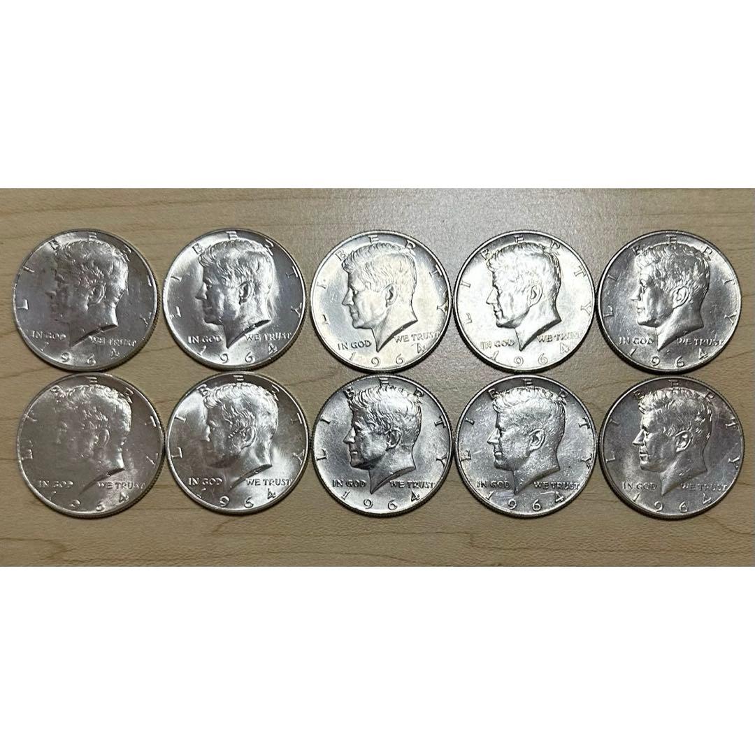 ケネディ ハーフダラー 1964年 10枚 シルバー 銀貨 銀品位90 b 楽天市場】【1964年 銀90％ プルーフ 未使用】 銀貨 ケネディ
