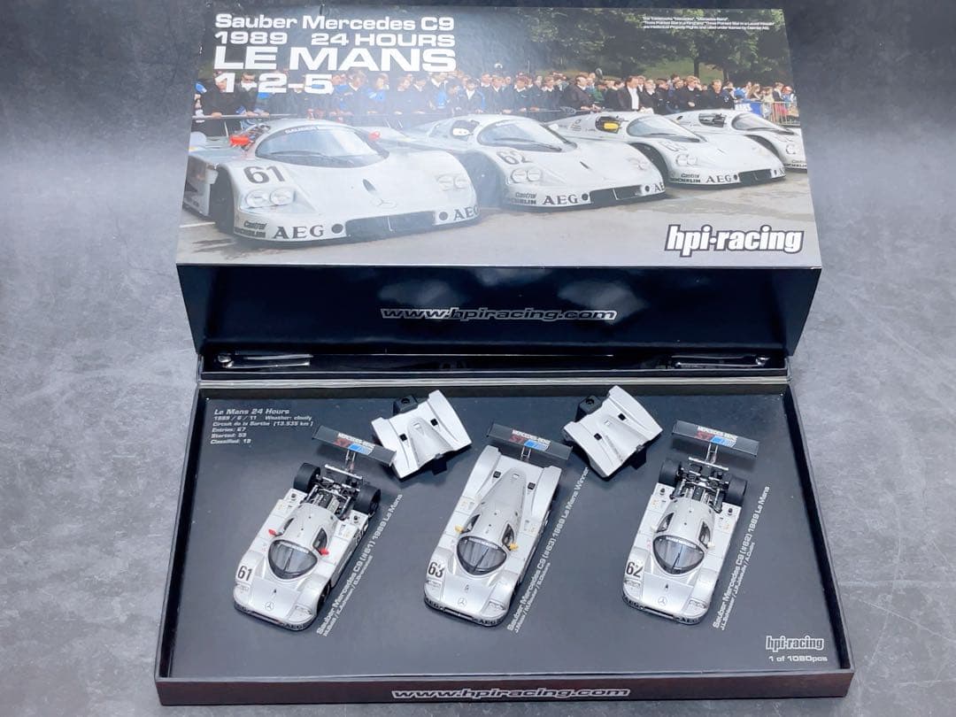1/43 HPI ザウバー メルセデスC9 1989 ルマン スペシャルセット 992 Sauber Mercedes C9 1989 Le Mans Special Set (3cars set)