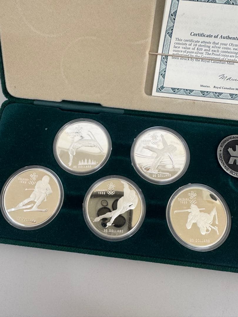 希少】カナダカルガリーオリンピック 記念銀貨 1988年 10枚セット