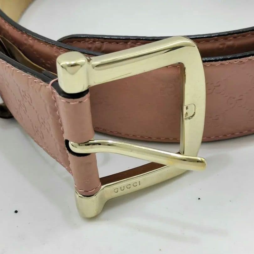 GUCCI マイクロGG レザーベルト ピンク 93±5 幅3.8cm d02 - メルカリ