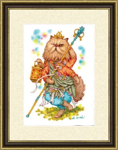 【原画】『シュカリモーゼ』（猫　絵画　パステル画）