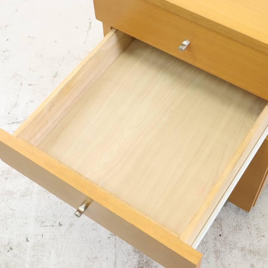 無印良品 廃番 3段 ビーチキャビネット デスクワゴン ブナ材