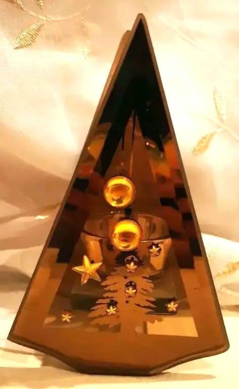 キャンドルホルダー ブラウン あたたかみ 星 もみの木 ボール クリスマス