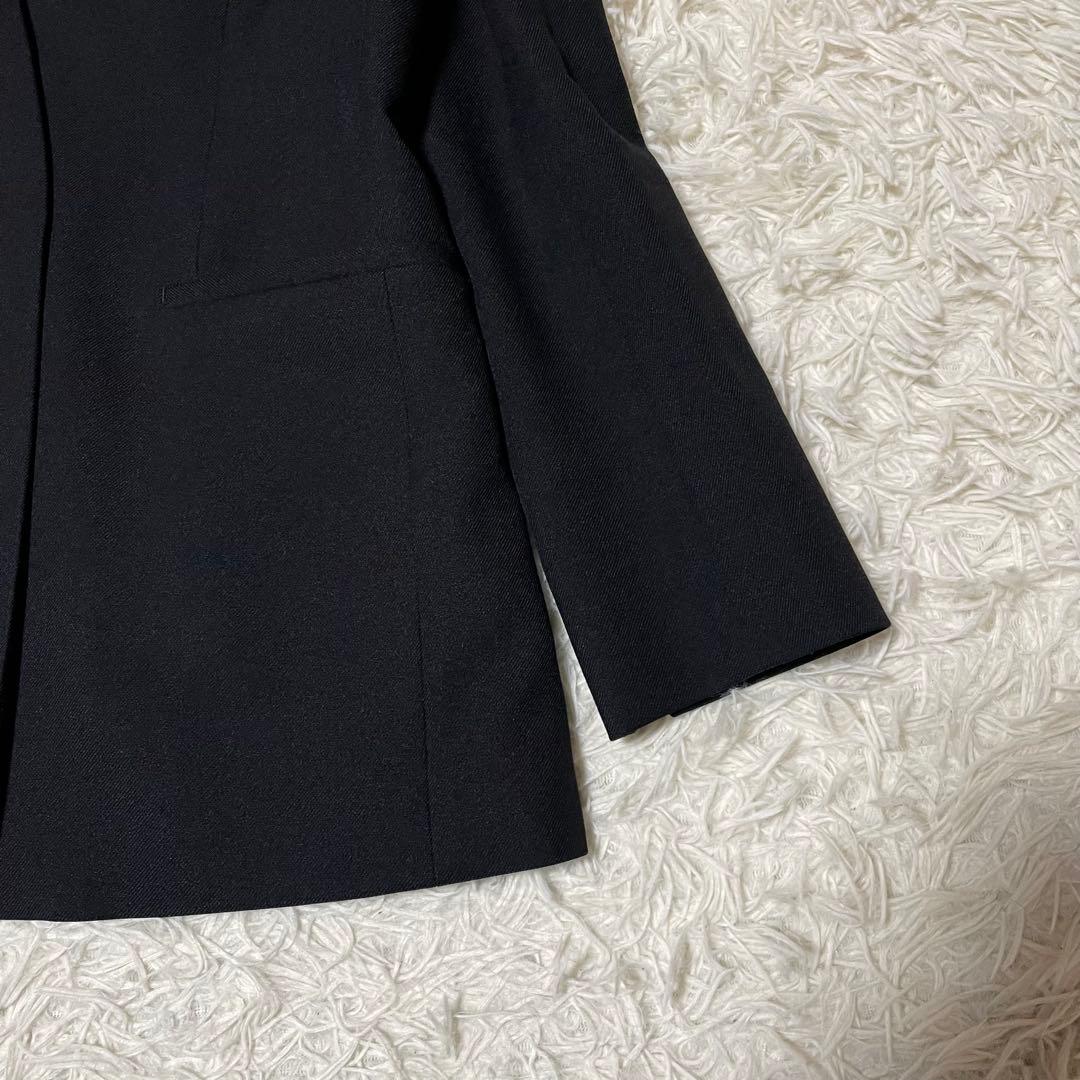 【美品】オリヒカ ライム パンツスーツ セットアップ ノーカラー L ブラック