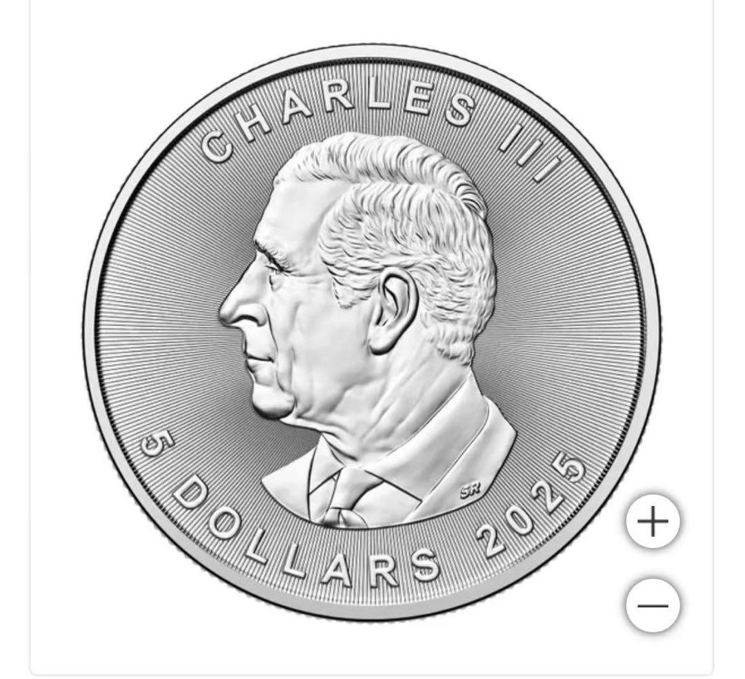 2025年 カナダメイプルリーフ銀貨 1オンス .9999 純銀エリザベス2世