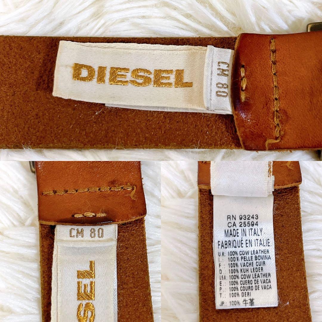 ディーゼル DIESEL 背面プレートロゴ レザーベルト イタリア製