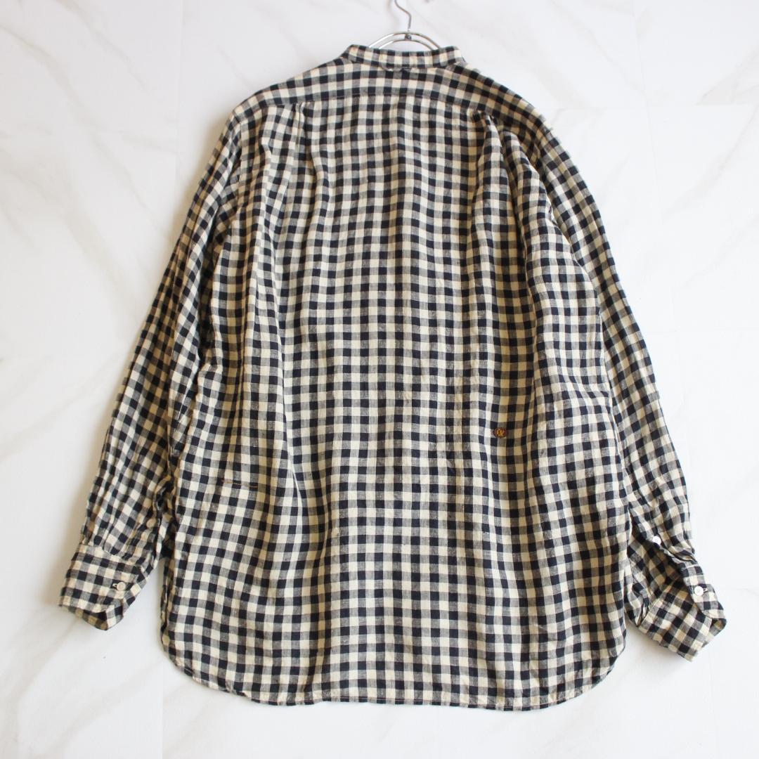 現行タグ】45R インドガーゼリネン908ビッググーグーシャツ M R刺繡