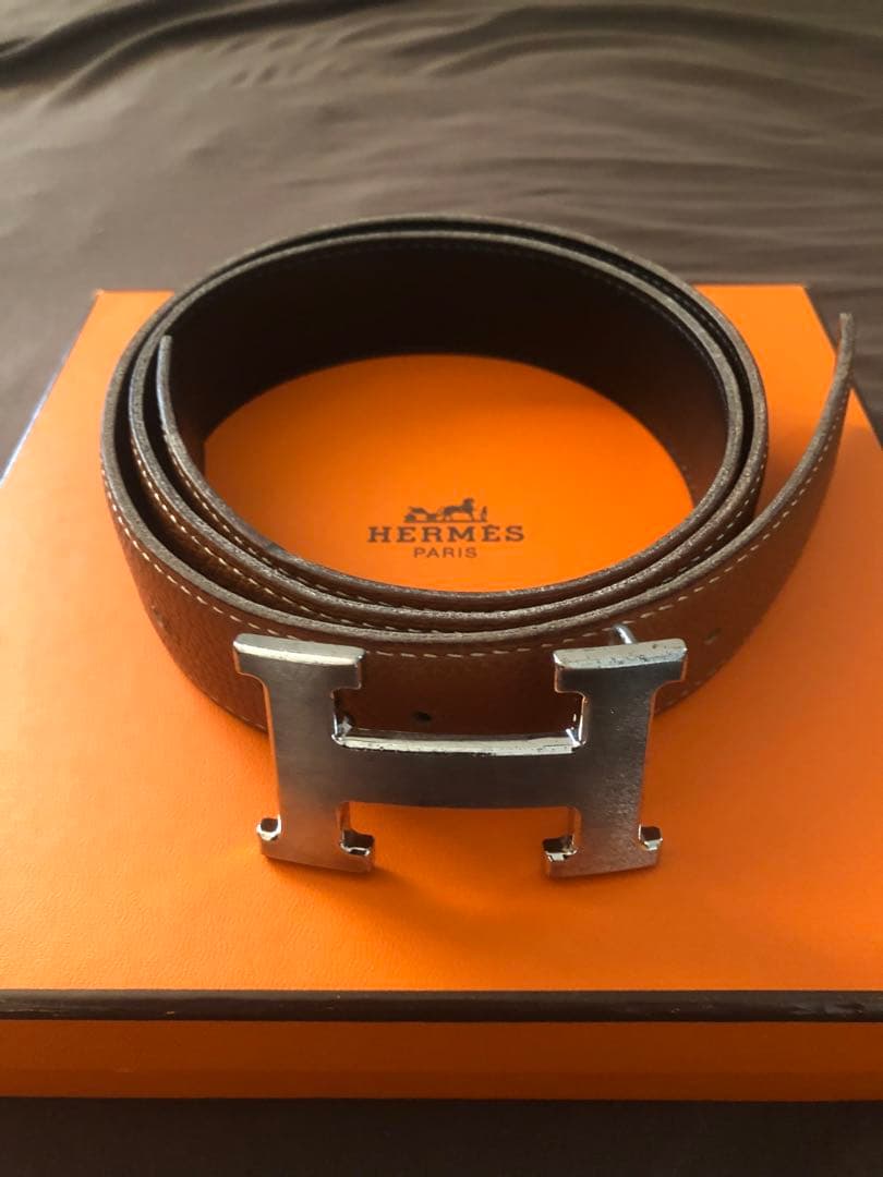 【美品】HERMES エルメスH型バックル ベルト 箱・保存袋付