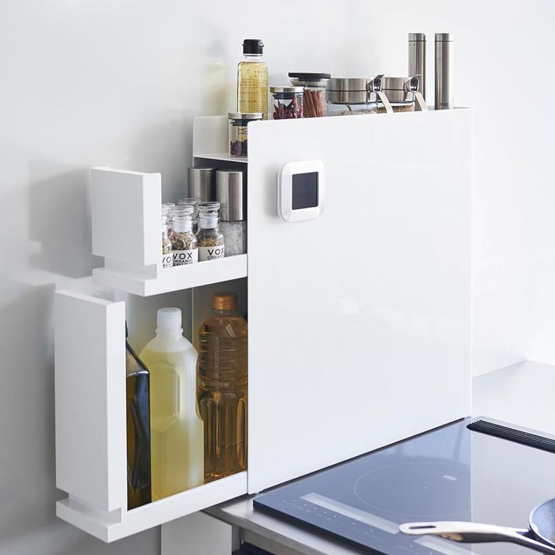 tower 隠せる調味料ラック 2段 引き出し式 白【完成品・新品】 山崎実業 隠せる調味料ラック タワー 2段 （ホワイト）