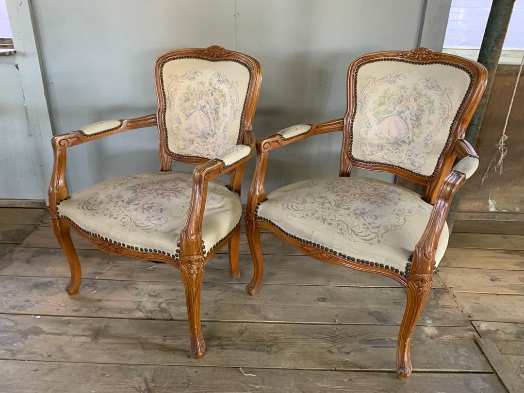 アームチェア バラ売り1点ずつ猫脚 彫刻 クラシック ロココ調 西洋