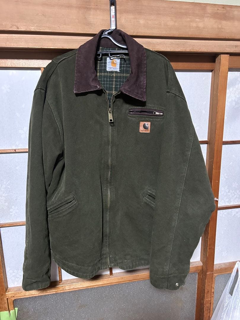 Carhartt コーデュロイ襟 オリーブグリーンジャケット