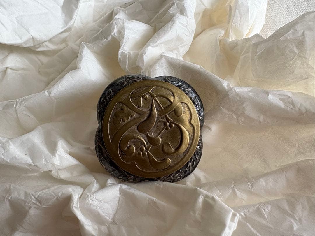 アンティーク　ミラー付きピルケース　パウダーケース