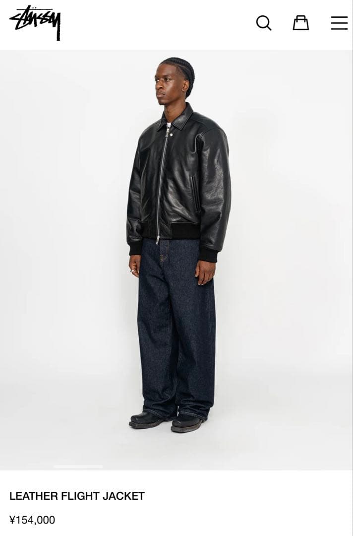 Stussy LEATHER FLIGHT JACKET定価¥154000 - メルカリ