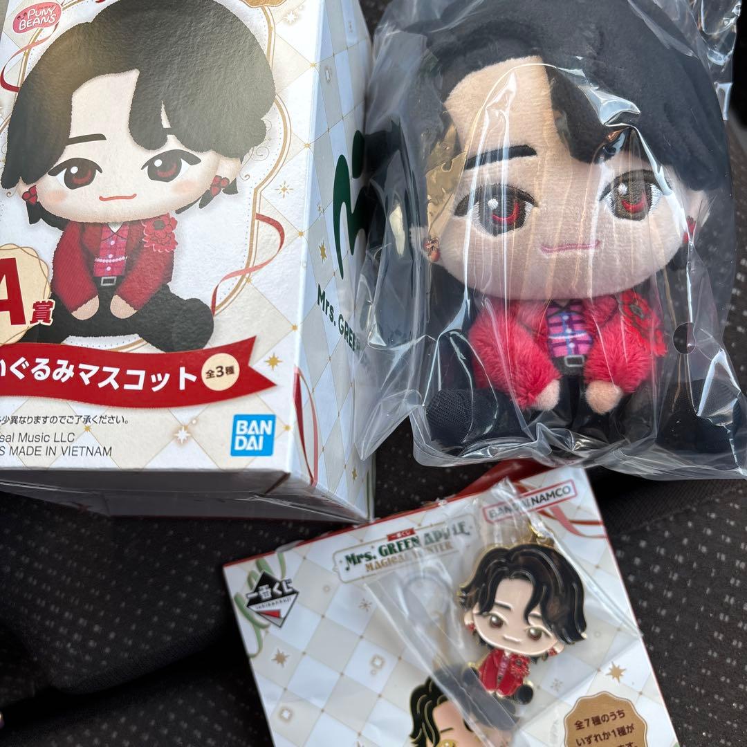J*e様 Mrs. GREEN APPLE ぬいぐるみマスコット　A賞　F賞　大 Mrs GREEN APPLE 若井滉斗 3点 一番くじ ミセスA賞 マスコット