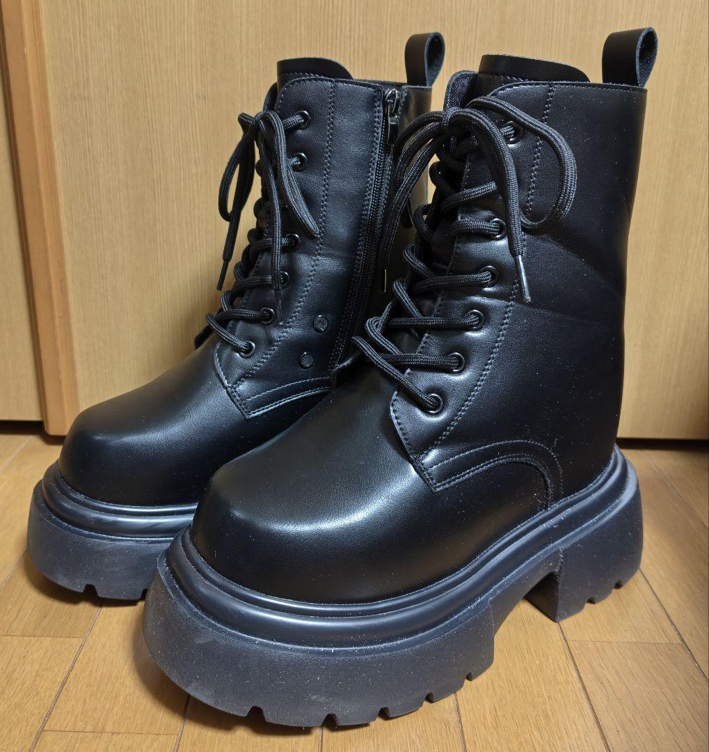 HSK Tokyo ＋16.5cm 厚底シークレットブーツ ブラック Sサイズ