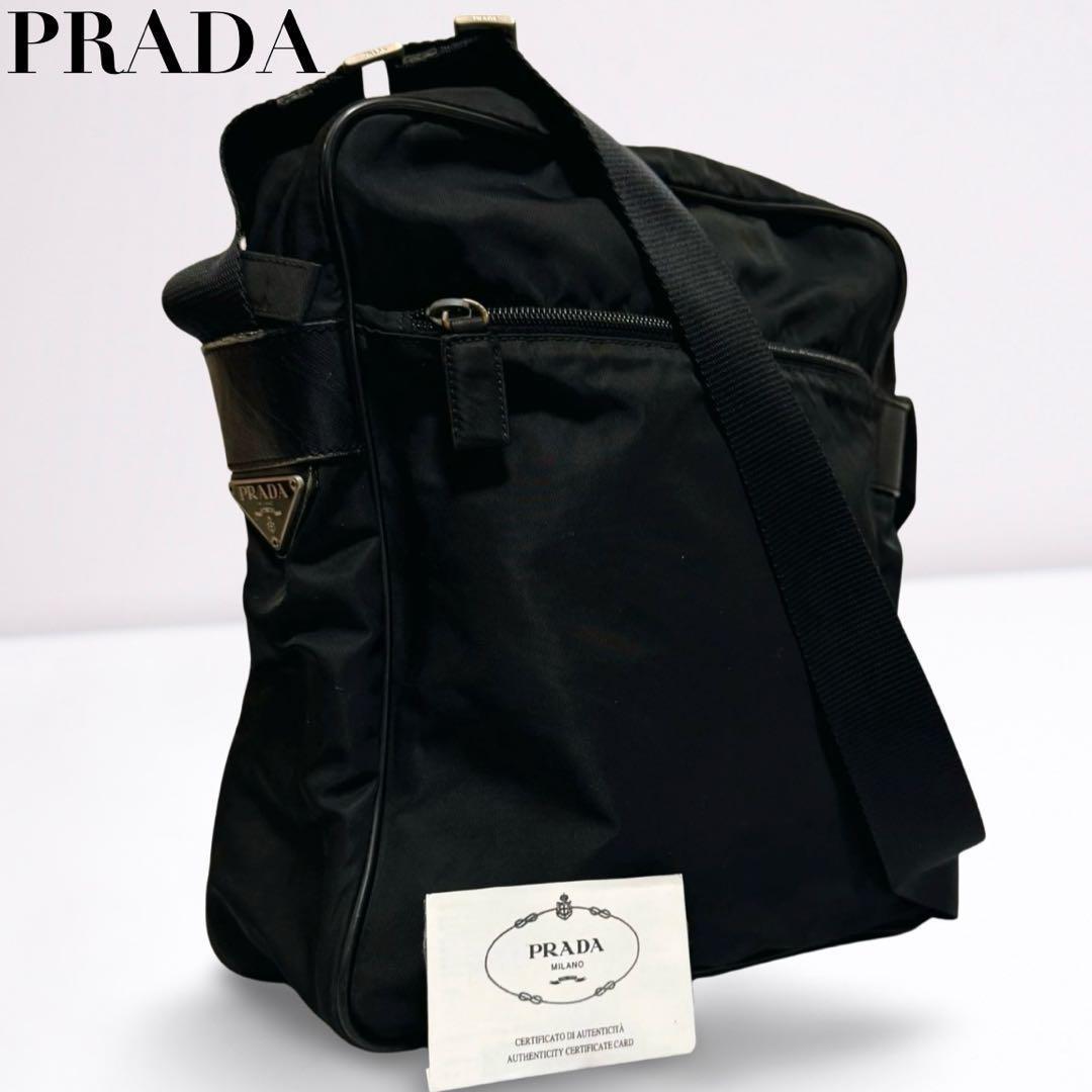 【正規品】プラダ PRADA メッセンジャーバッグ 三角ロゴ 黒 ユニセックス