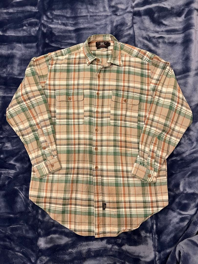 RRL 90's三つ星タグ チェック柄フランネルシャツ Lサイズ - メルカリ
